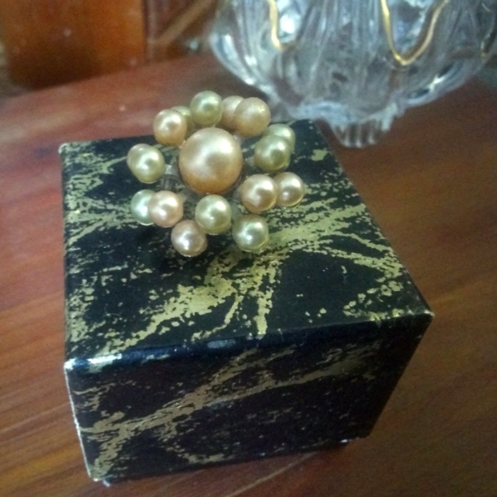Vintage 50's Pearl Starburst Brooch Pin